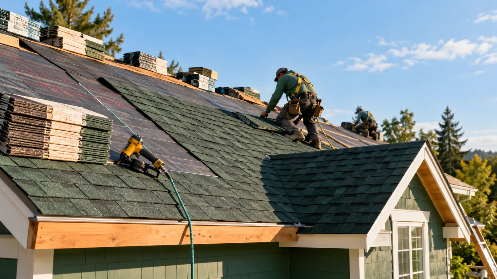 Roofing project materials and tools